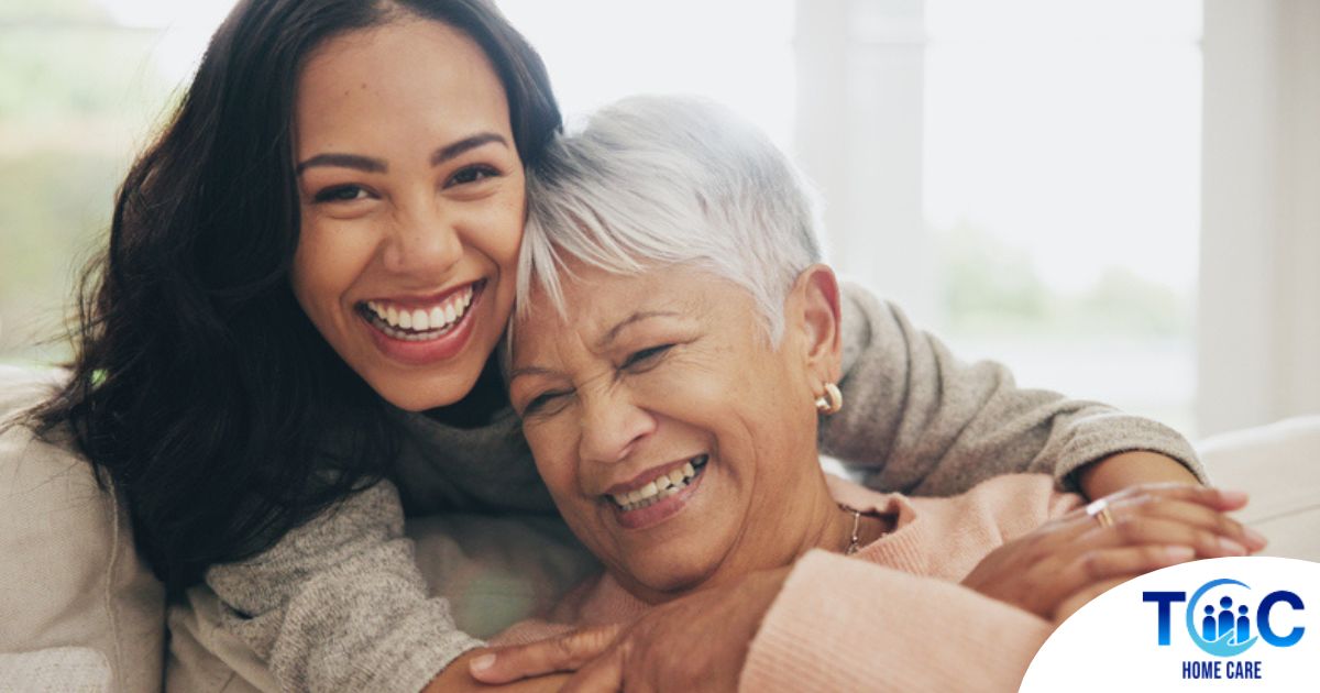 A happy, stress-free caregiver thriving in her career.