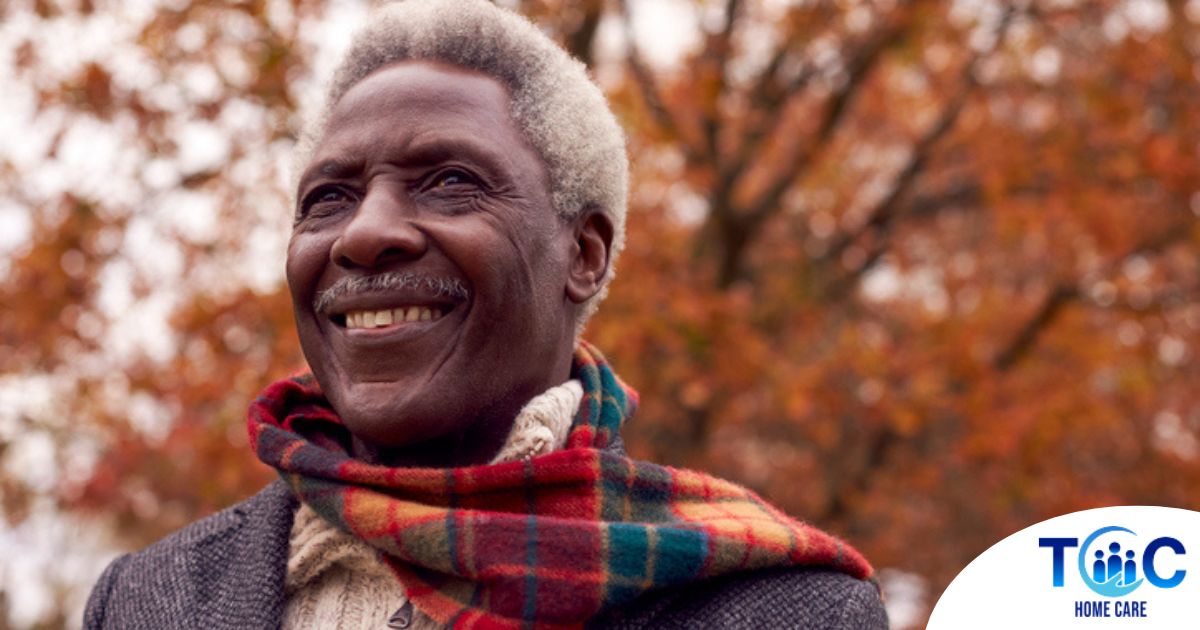 Senior home care helping a senior to manage seasonal depression.