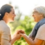 Caregiver provides at home senior services to an elderly loved one