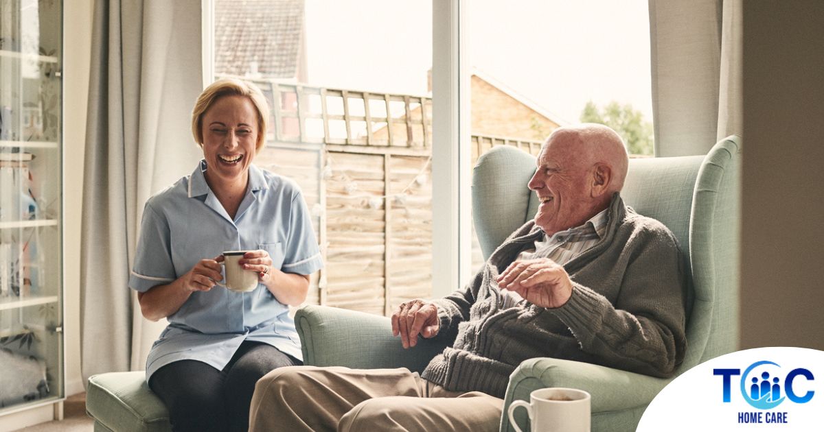 A caregiver provides Memory Care at Home to a senior