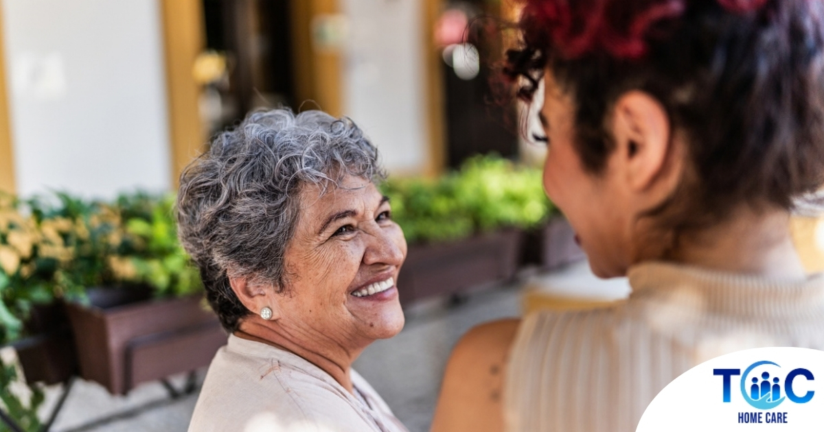 A senior benefits from healthy aging at home